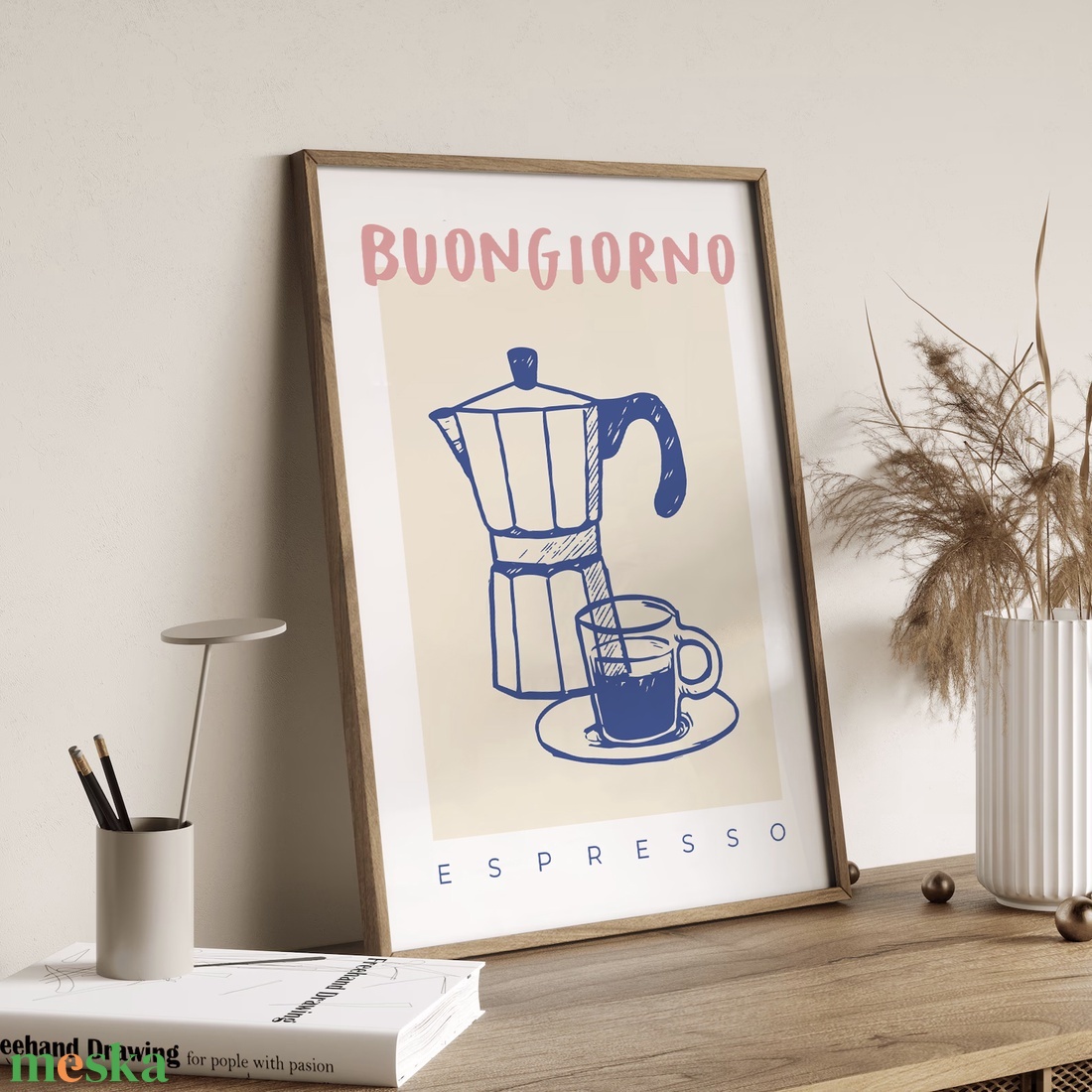 Moka Pot eszpresszó poszter, kávéföző konyhai fali dekoráció - otthon & életmód - dekoráció - kép & falikép - poszter - Meska.hu