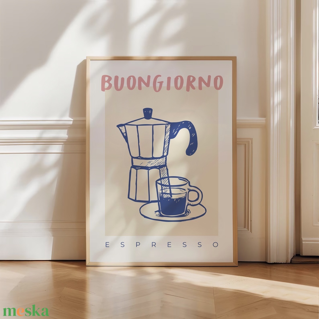 Moka Pot eszpresszó poszter, kávéföző konyhai fali dekoráció - otthon & életmód - dekoráció - kép & falikép - poszter - Meska.hu