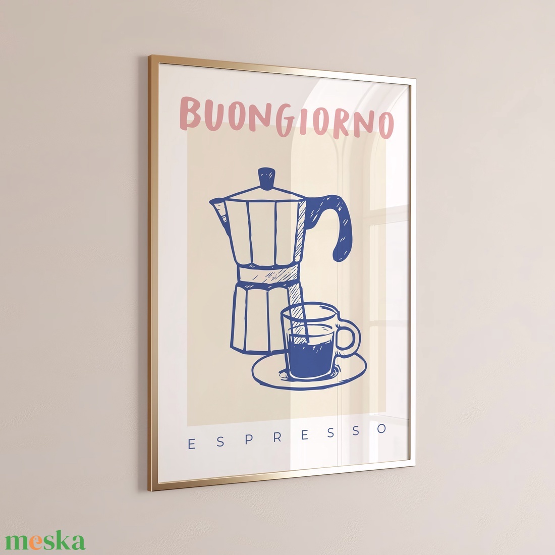 Moka Pot eszpresszó poszter, kávéföző konyhai fali dekoráció - otthon & életmód - dekoráció - kép & falikép - poszter - Meska.hu