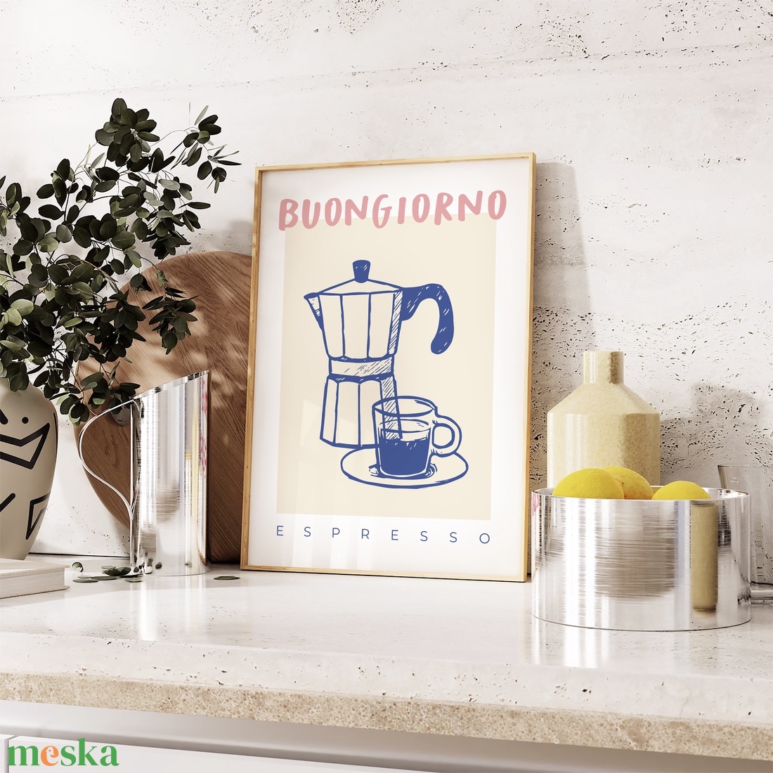 Moka Pot eszpresszó poszter, kávéföző konyhai fali dekoráció - otthon & életmód - dekoráció - kép & falikép - poszter - Meska.hu