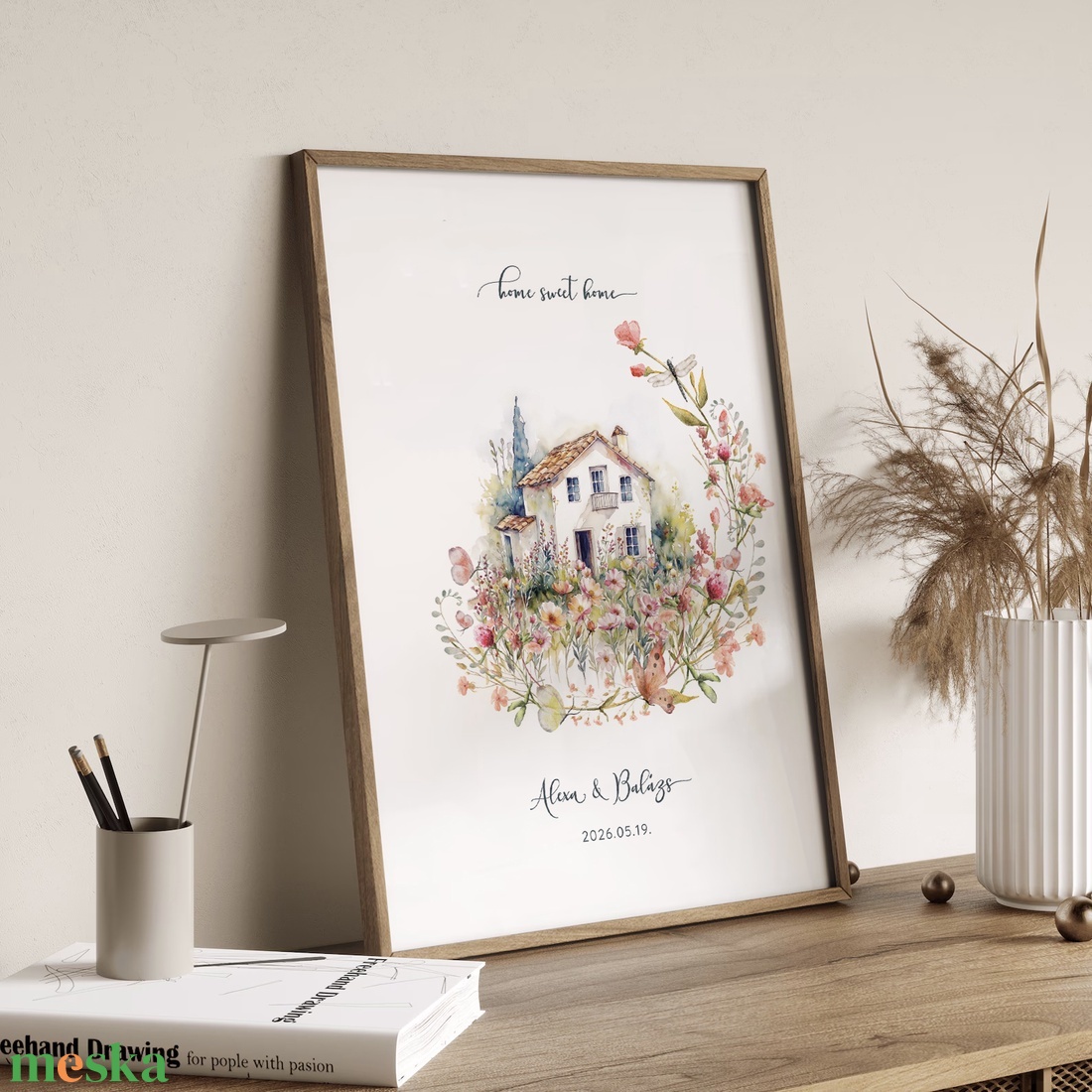 Személyre szóló házavató, lakásavató kép, nászajándék, évfordulós, páros ajándék, home sweet home poszter - otthon & életmód - dekoráció - kép & falikép - poszter - Meska.hu