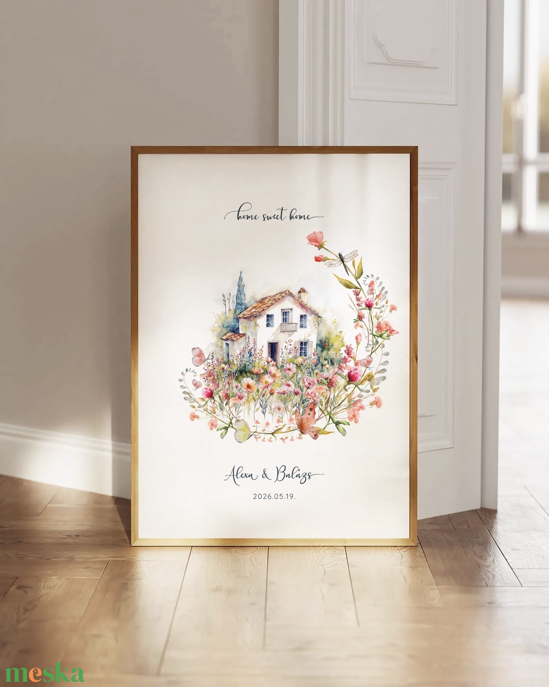Személyre szóló házavató, lakásavató kép, nászajándék, évfordulós, páros ajándék, home sweet home poszter - otthon & életmód - dekoráció - kép & falikép - poszter - Meska.hu