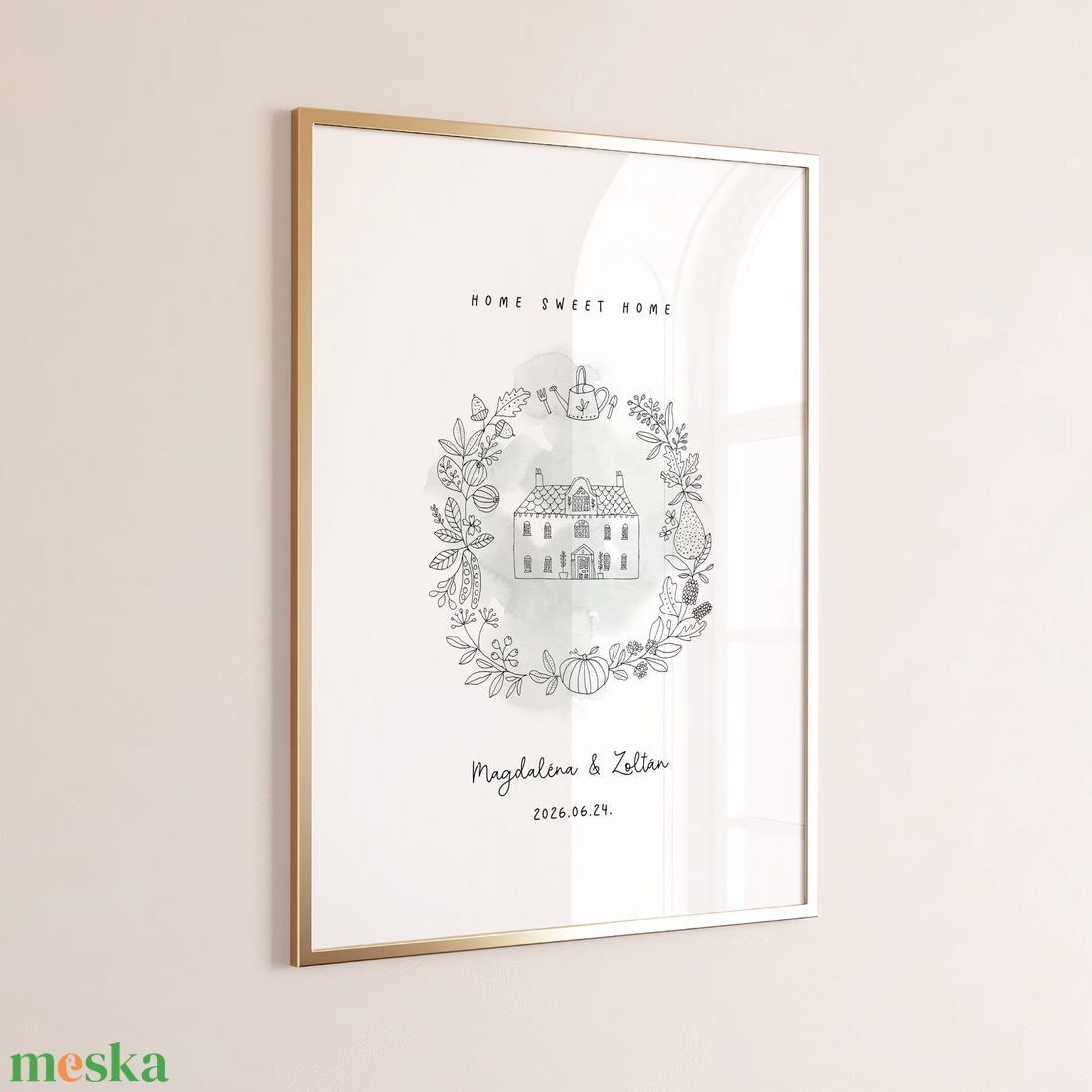 Személyre szóló házavató, lakásavató kép, nászajándék, évfordulós, páros ajándék, home sweet home poszter - otthon & életmód - dekoráció - kép & falikép - poszter - Meska.hu