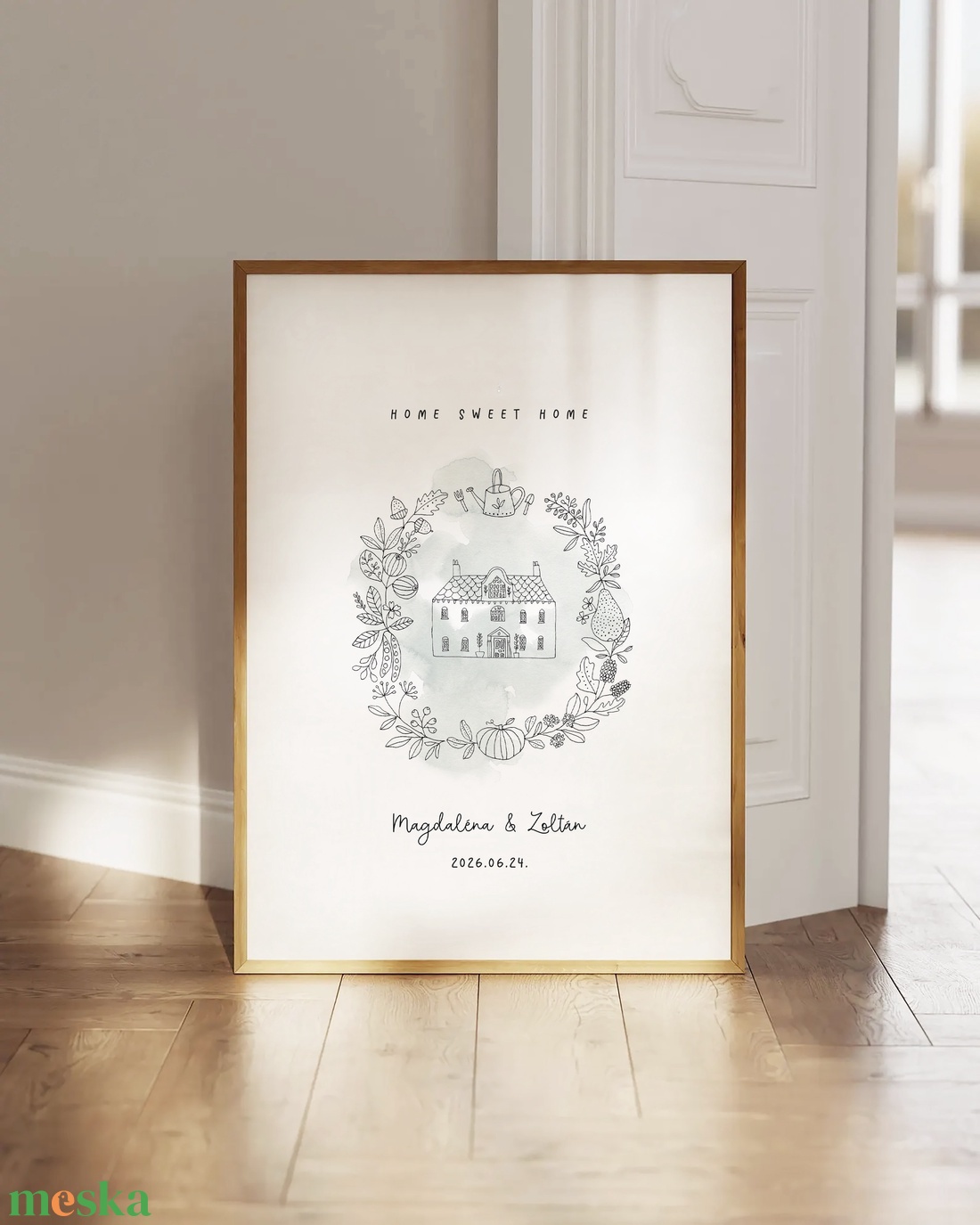 Személyre szóló házavató, lakásavató kép, nászajándék, évfordulós, páros ajándék, home sweet home poszter - otthon & életmód - dekoráció - kép & falikép - poszter - Meska.hu