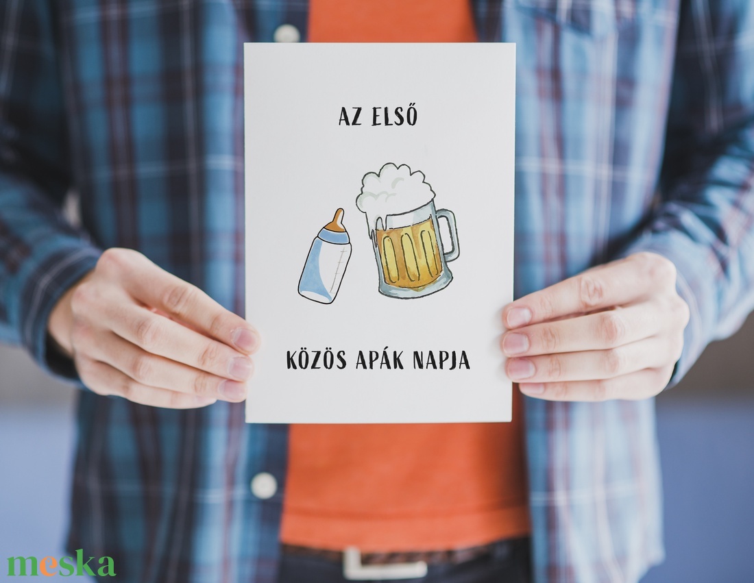 Vicces Apák napi ajándékkísérő, első Apák napja képeslap - otthon & életmód - papír, írószer - ajándékozás kellékei - képeslap, üdvözlőlap - Meska.hu