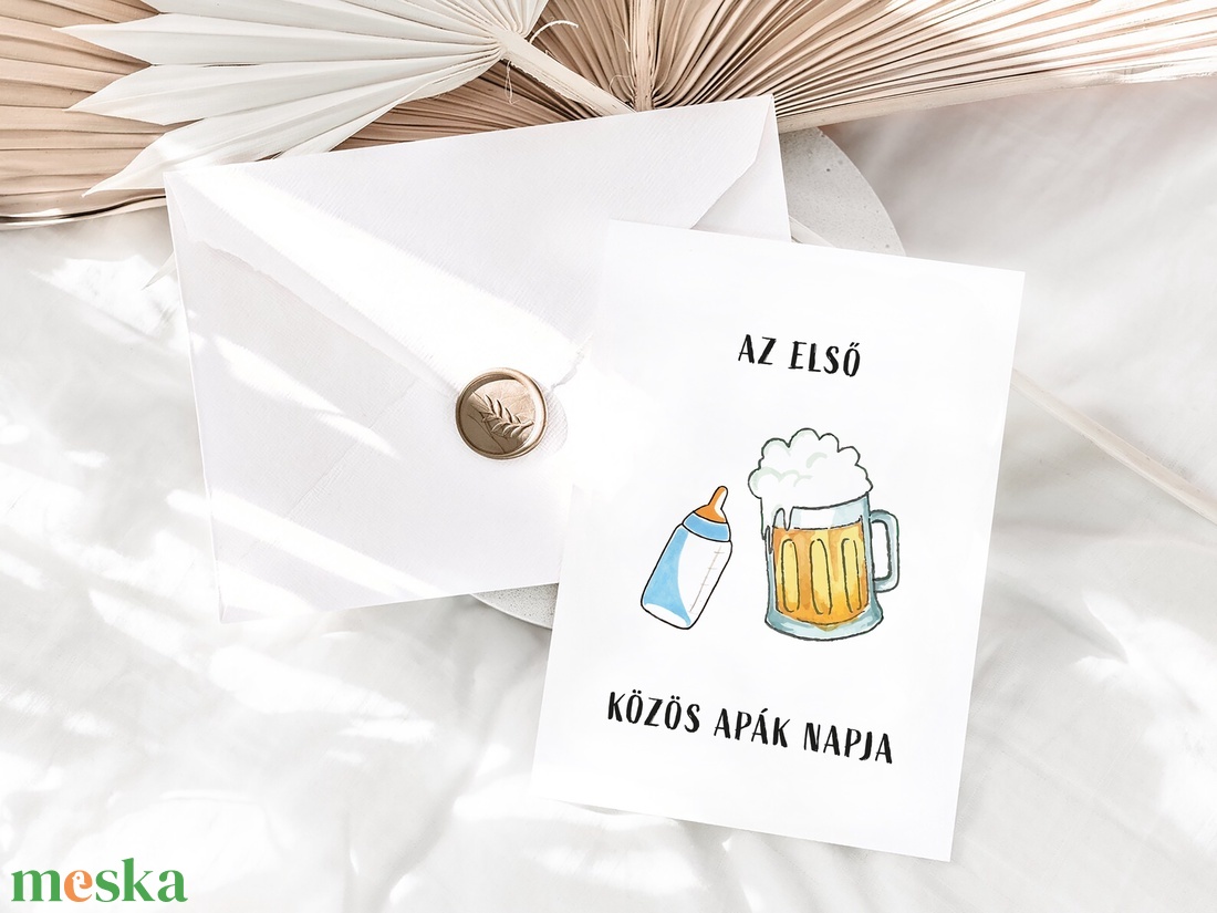 Vicces Apák napi ajándékkísérő, első Apák napja képeslap - otthon & életmód - papír, írószer - ajándékozás kellékei - képeslap, üdvözlőlap - Meska.hu