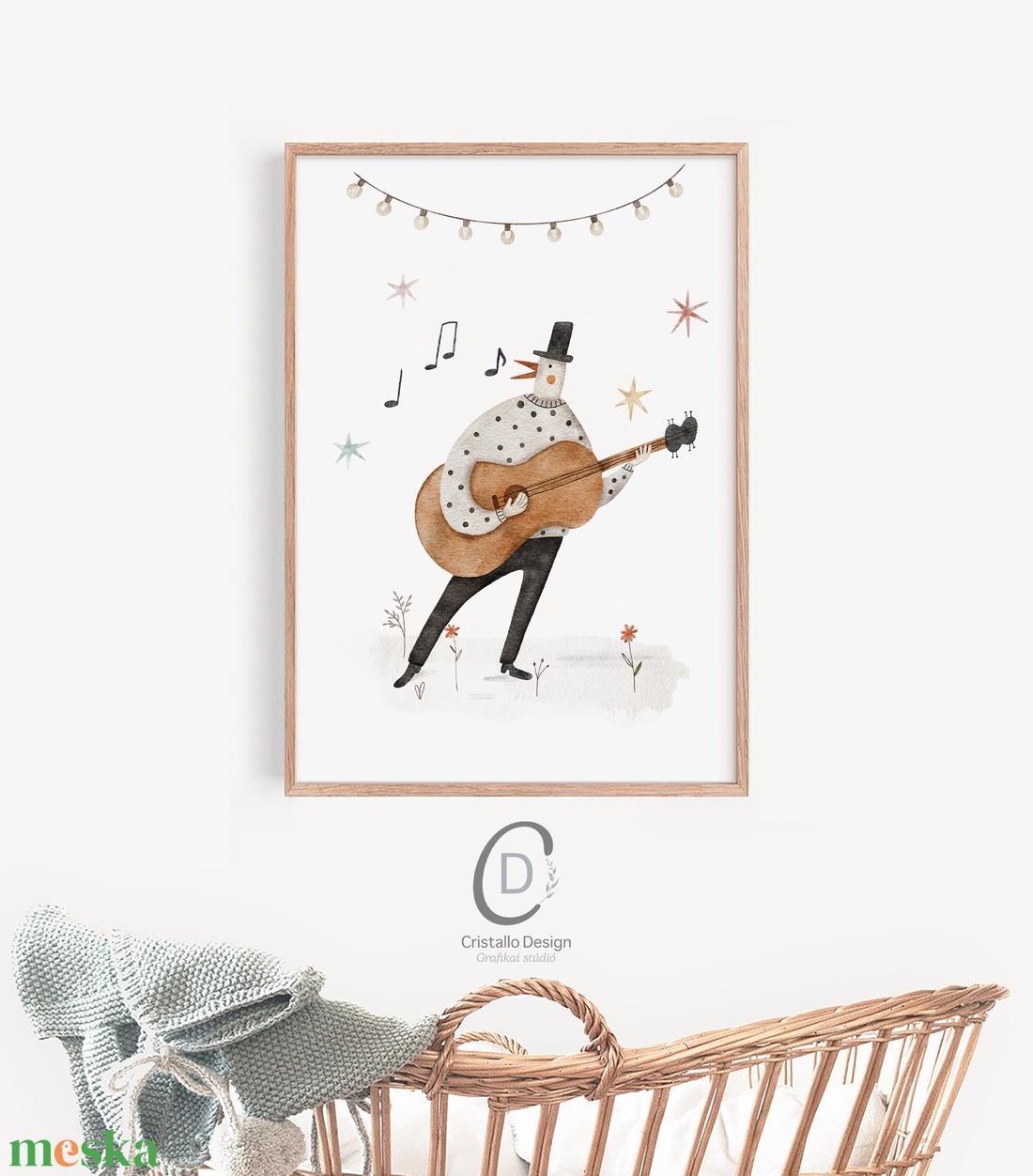 Erdei party gyerekszoba, óvodai poszter, jazz band falikép szett 3 db  - otthon & életmód - babaszoba, gyerekszoba - babaszoba dekoráció - Meska.hu