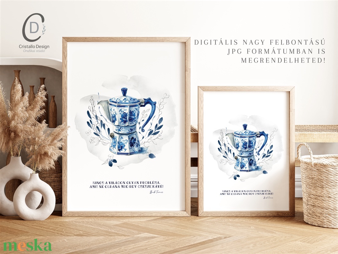Moka Pot eszpresszó poszter, kávés konyhai fali dekoráció - otthon & életmód - dekoráció - kép & falikép - poszter - Meska.hu