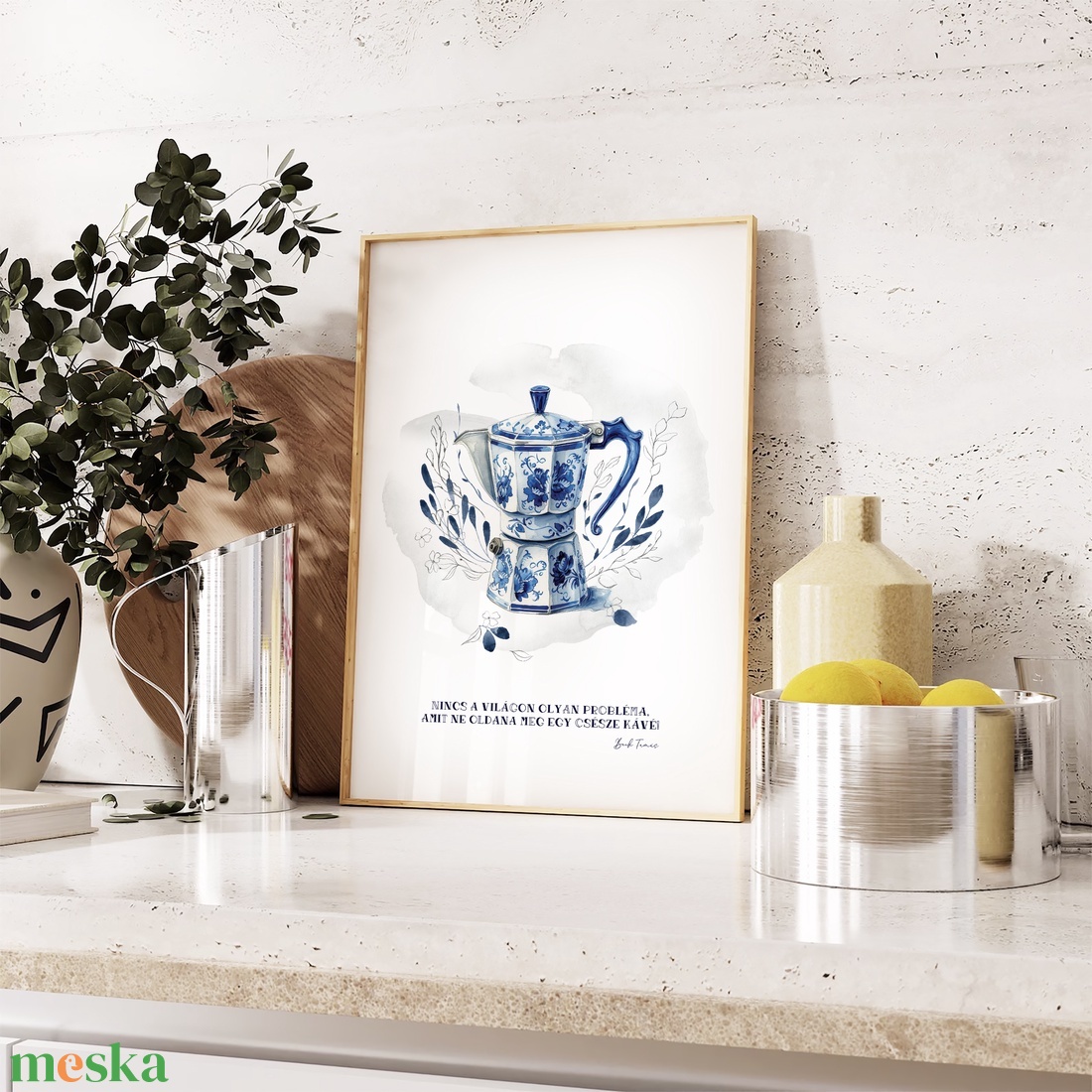 Moka Pot eszpresszó poszter, kávés konyhai fali dekoráció - otthon & életmód - dekoráció - kép & falikép - poszter - Meska.hu