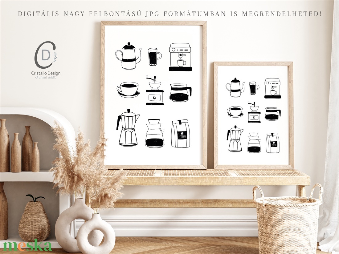 Kávé poszter, konyhai fali dekoráció, kép - otthon & életmód - dekoráció - kép & falikép - poszter - Meska.hu