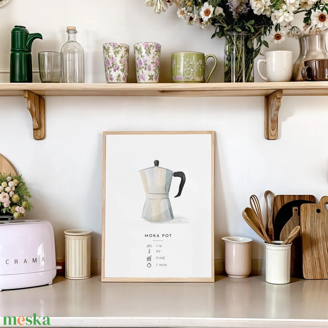 Moka pot poszter, konyhai fali dekoráció,  kávéfőző kép - otthon & életmód - dekoráció - kép & falikép - poszter - Meska.hu