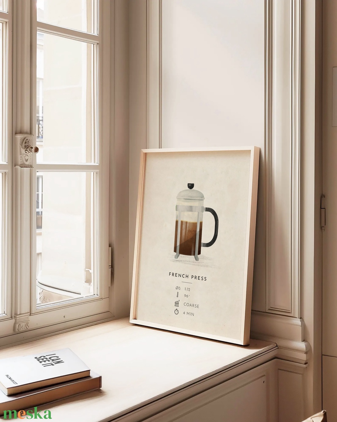 French press poszter, konyhai fali dekoráció,  kávéfőző kép - otthon & életmód - dekoráció - kép & falikép - poszter - Meska.hu