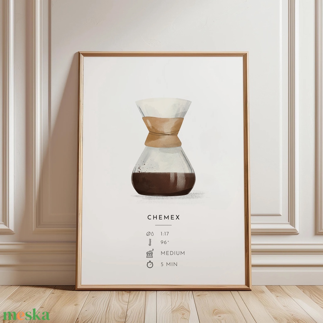Chemex poszter, konyhai fali dekoráció,  kávéfőző kép - otthon & életmód - dekoráció - kép & falikép - poszter - Meska.hu
