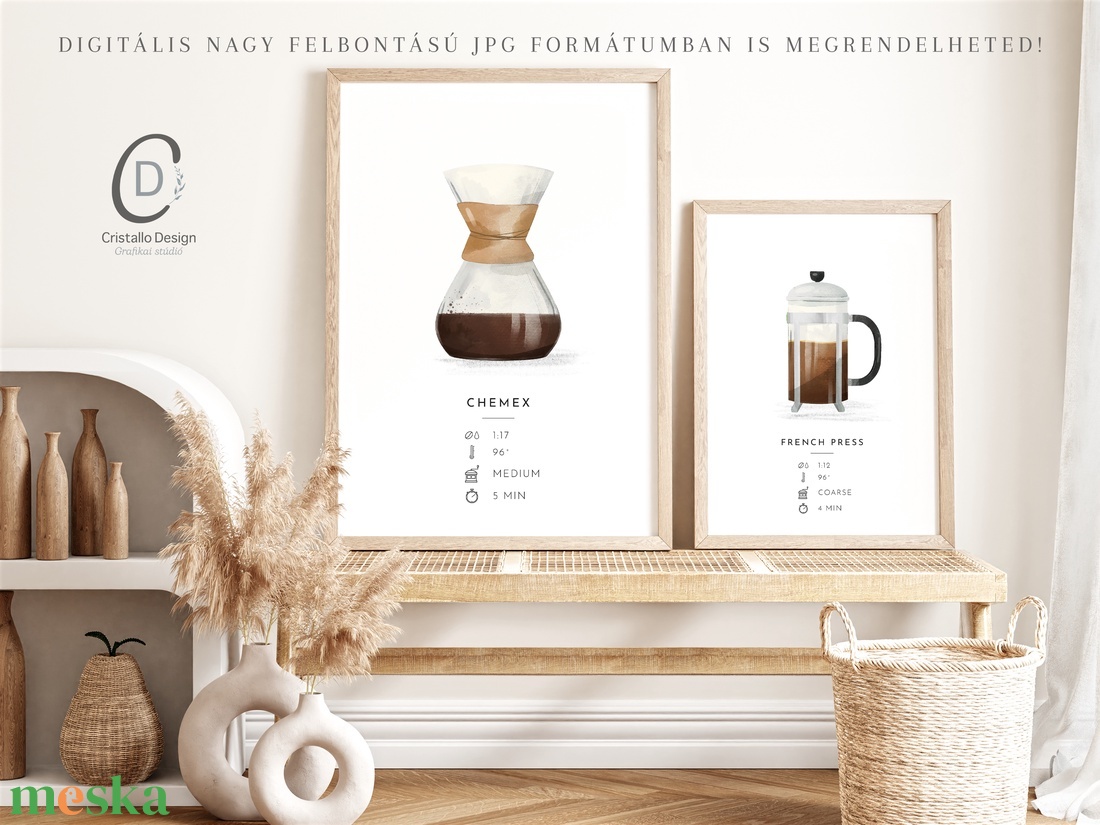 Chemex poszter, konyhai fali dekoráció,  kávéfőző kép - otthon & életmód - dekoráció - kép & falikép - poszter - Meska.hu