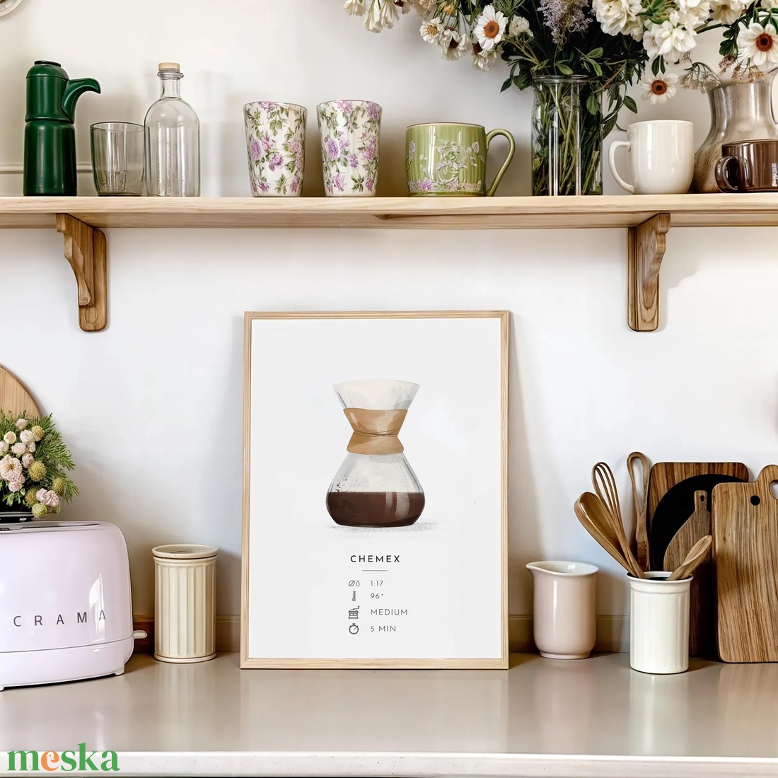 Chemex poszter, konyhai fali dekoráció,  kávéfőző kép - otthon & életmód - dekoráció - kép & falikép - poszter - Meska.hu