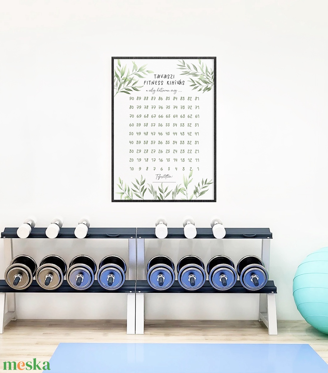 Fitnesz kihívás visszaszámláló poszter, dekoráció, motivációs falikép - játék & sport - sport és kikapcsolódás - jóga, pilates, torna - Meska.hu