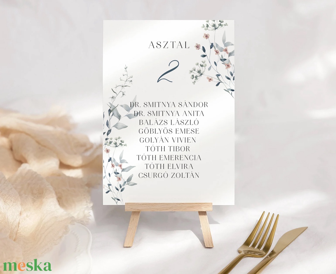 Meadow ültetési rend, esküvői kártya szett 9 db - esküvő - meghívó & kártya - ültetési rend - Meska.hu
