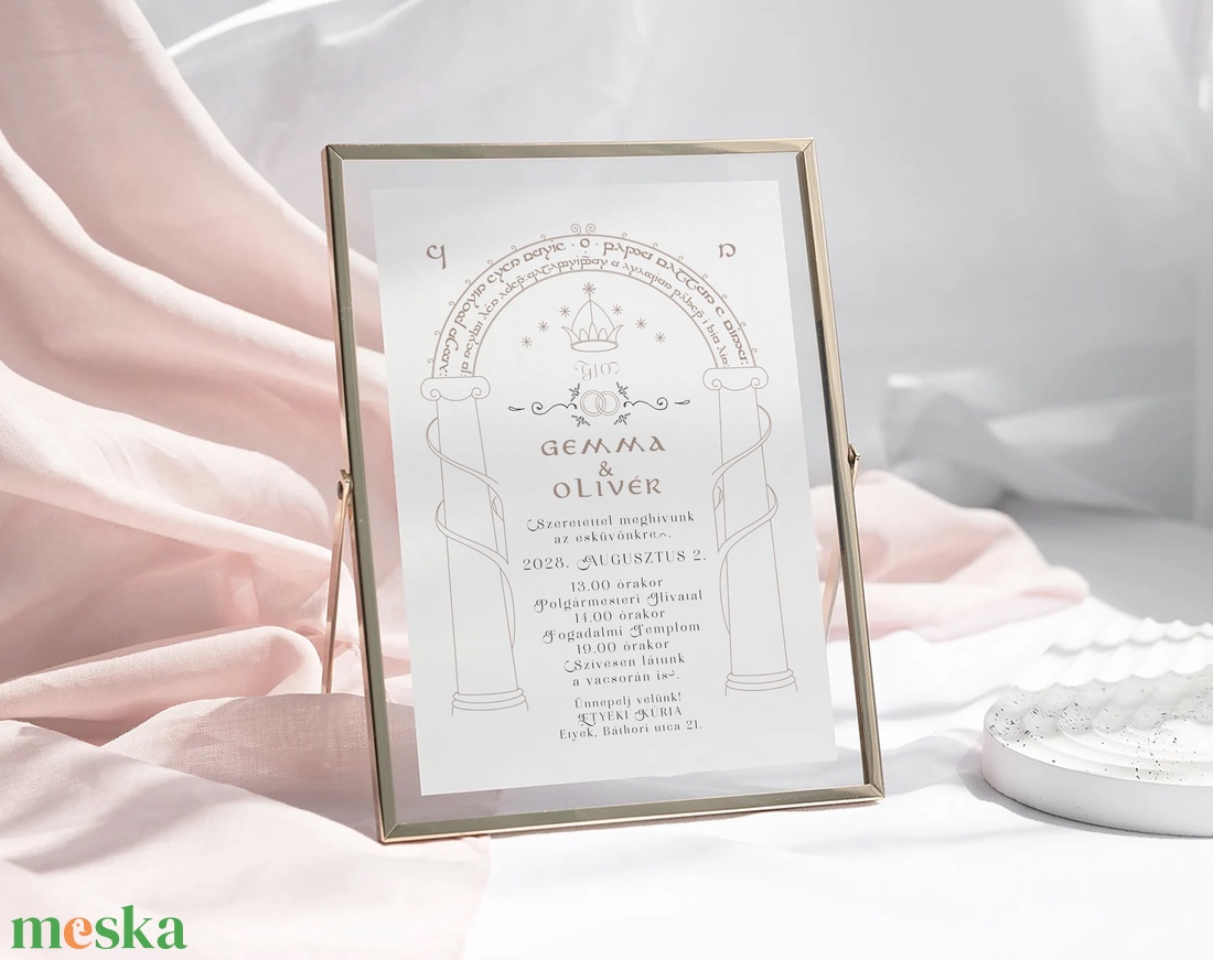 Gyűrűk Ura esküvői meghívó kártya, képeslap - esküvő - meghívó & kártya - meghívó - Meska.hu