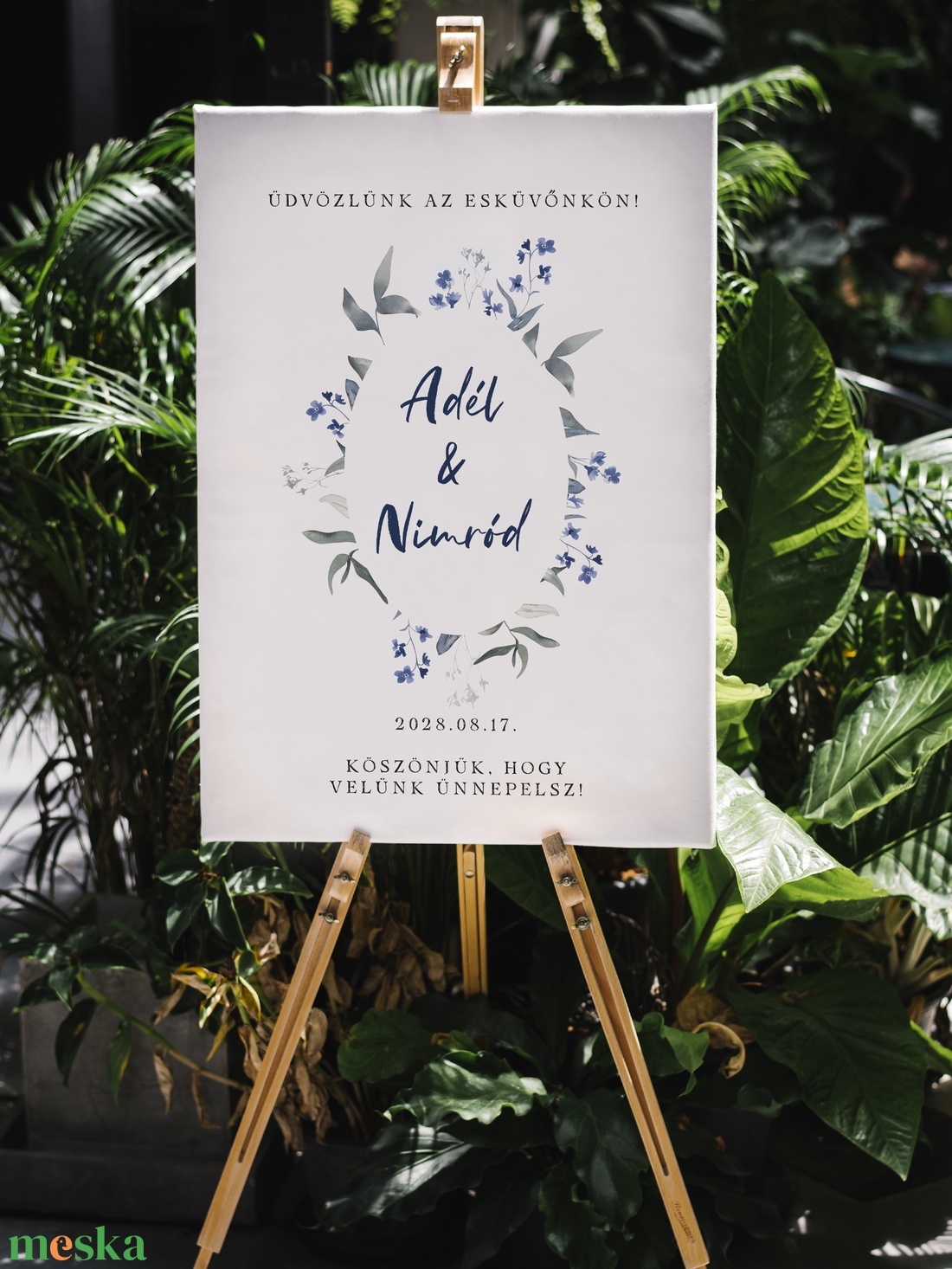 Vadvirágos esküvői üdvözlő tábla, vendégköszöntő, vendégváró poszter - esküvő - dekoráció - tábla & jelzés - Meska.hu