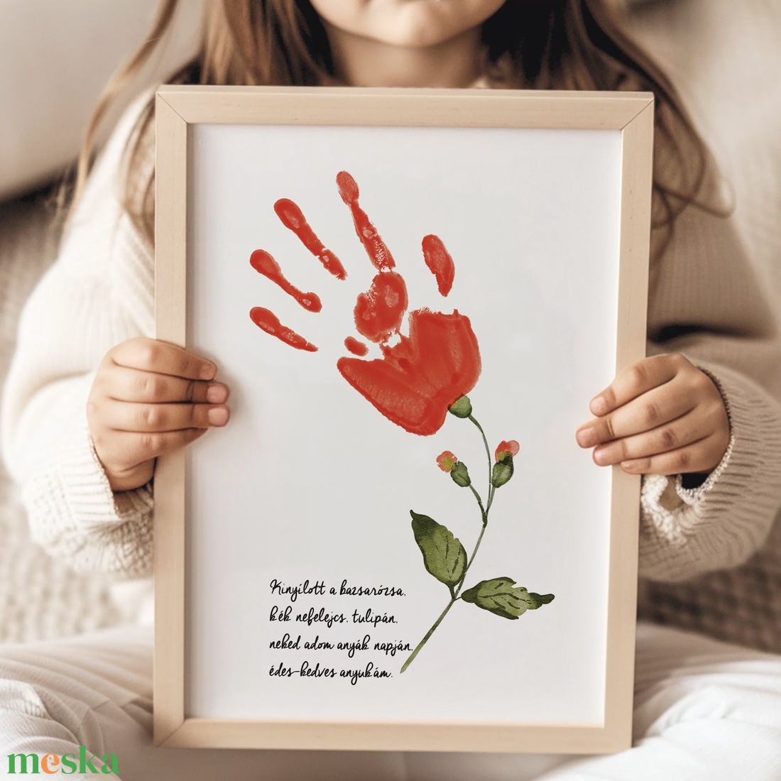 Anyák napi ajándék, egyedi kézlenyomatos poszter, verses ajándék - otthon & életmód - dekoráció - kép & falikép - poszter - Meska.hu