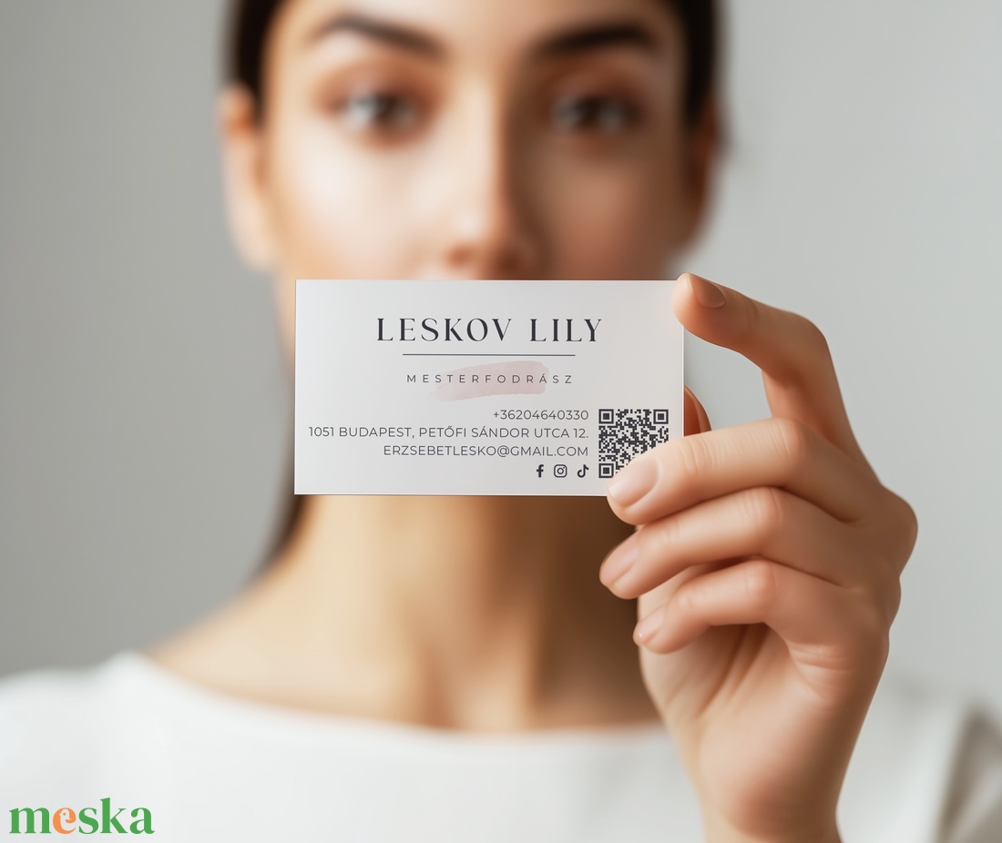 Egyedi névjegy, névjegykártya tervezés QR kóddal - otthon & életmód - papír, írószer - névjegykártya - Meska.hu