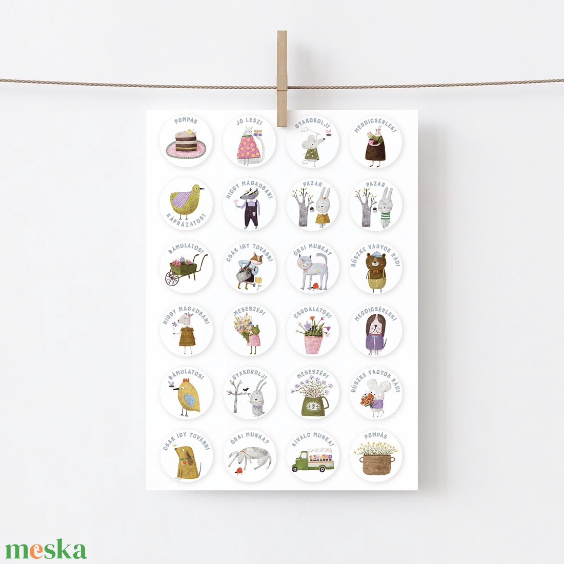 Motivációs matrica, tanár ajándék, iskolai jutalmazó matrica szett 24 db - otthon & életmód - papír, írószer - matrica, matrica csomag - Meska.hu