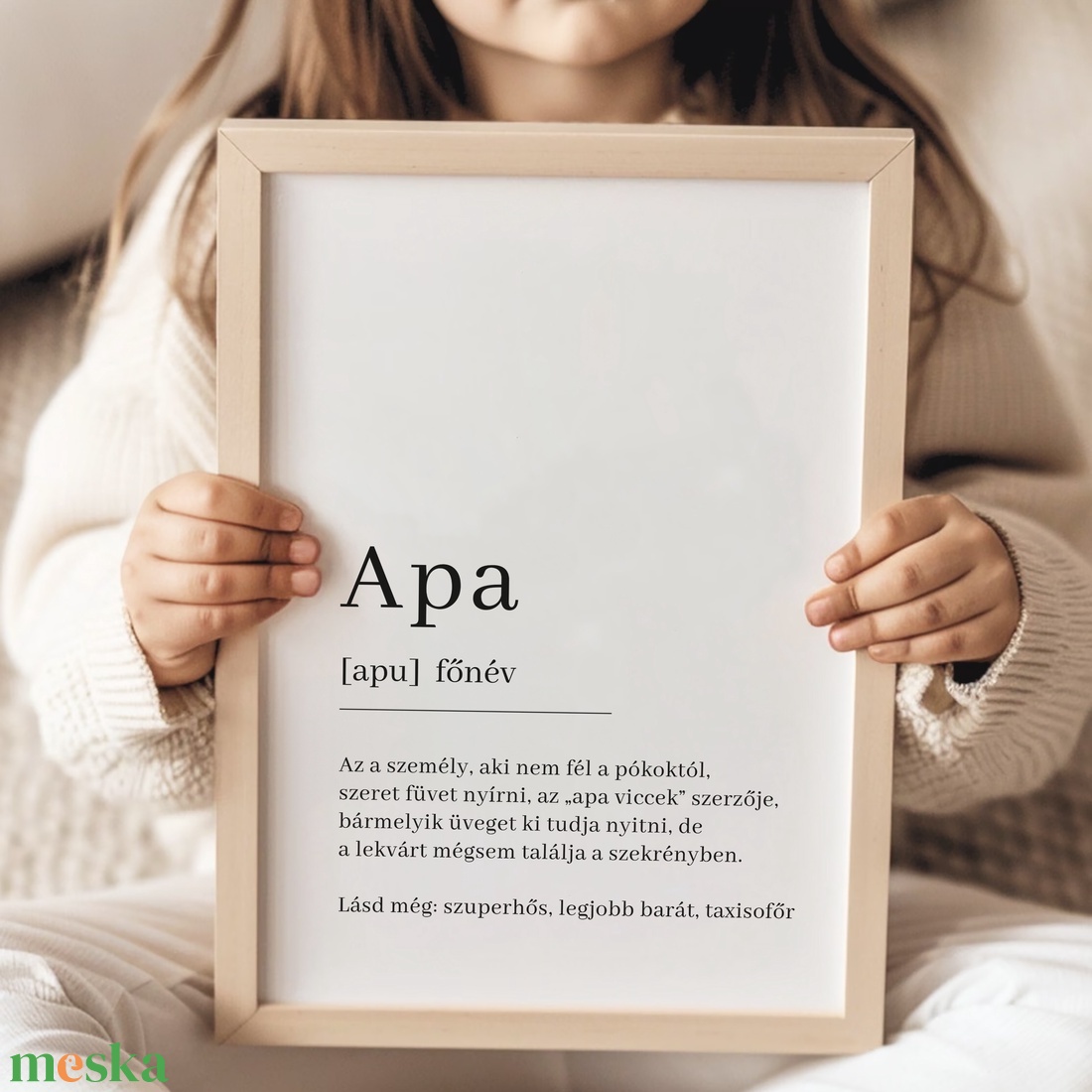 Legjobb apa definíciós poszter, az apa szó vicces meghatározása, apák napi ajándék - otthon & életmód - dekoráció - kép & falikép - poszter - Meska.hu