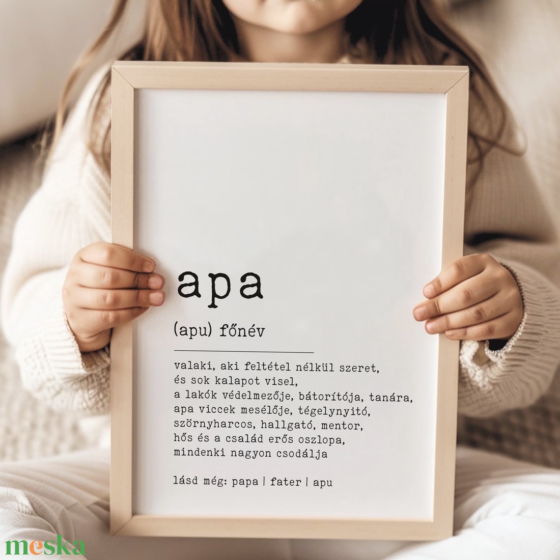 Legjobb Apa poszter, az apa szó vicces meghatározása, apák napi ajándék - otthon & életmód - dekoráció - kép & falikép - poszter - Meska.hu