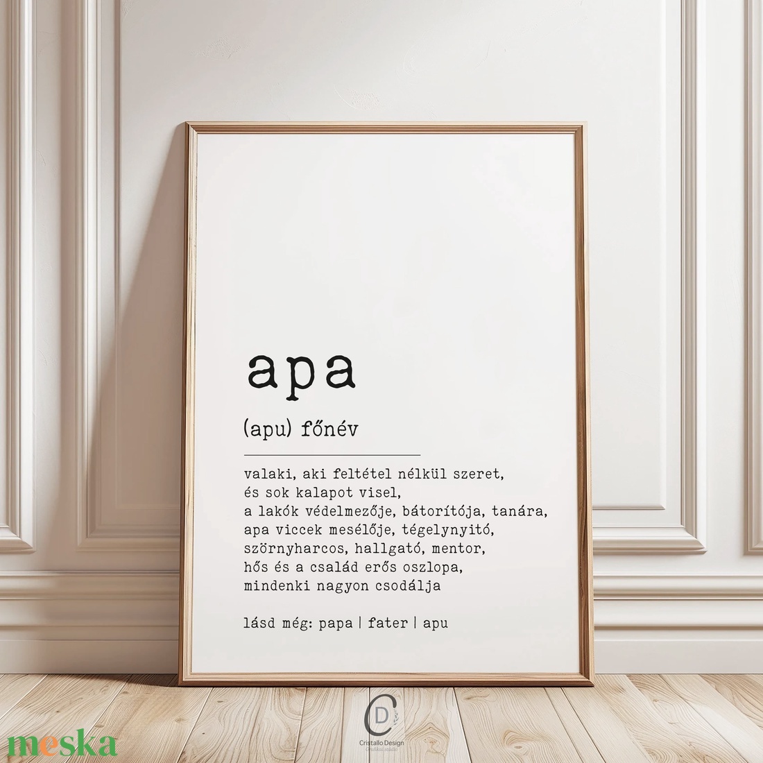 Legjobb Apa poszter, az apa szó vicces meghatározása, apák napi ajándék - otthon & életmód - dekoráció - kép & falikép - poszter - Meska.hu