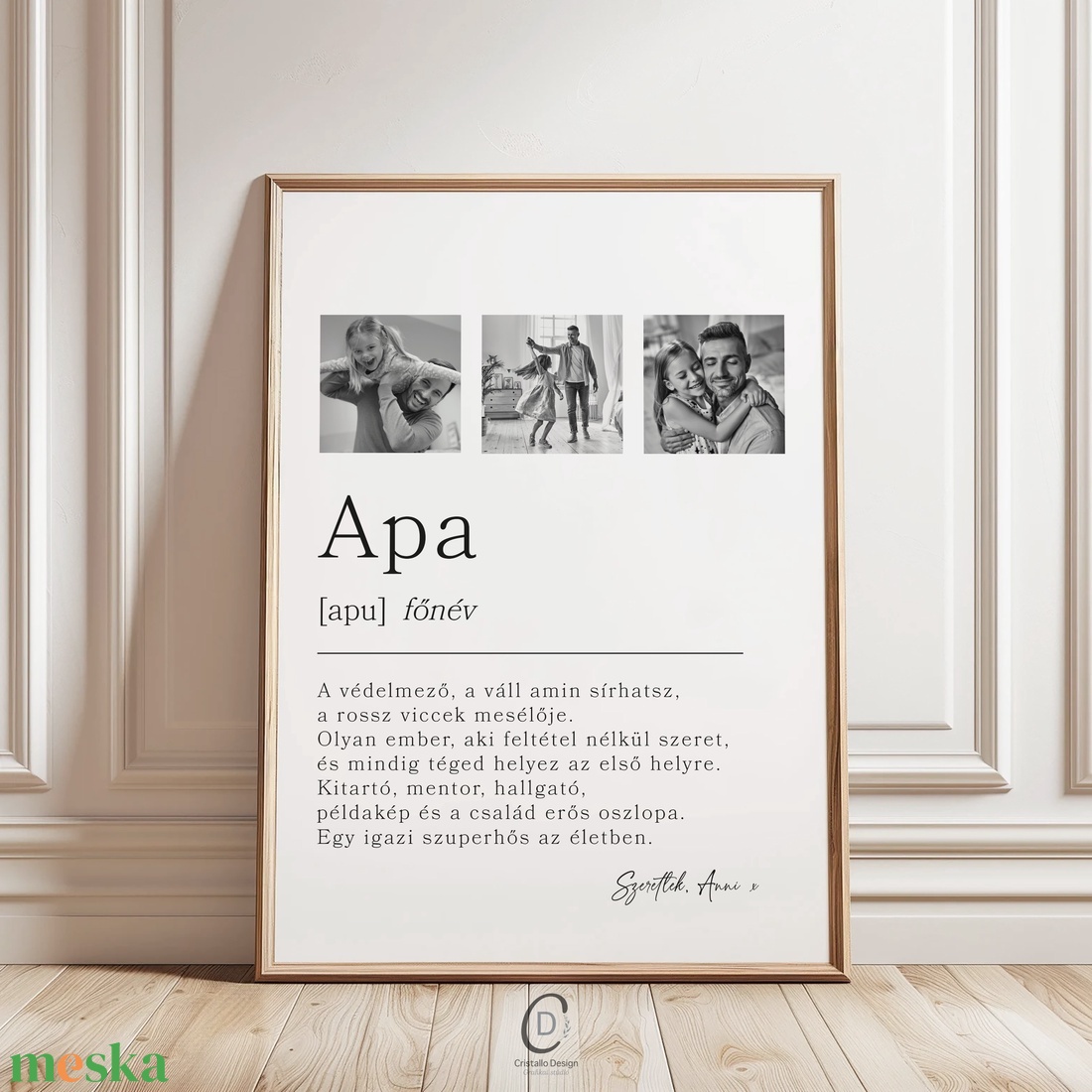 Ajándék apának, definíciós poszter, az apa szó vicces meghatározása, fényképes apák napi ajándék - otthon & életmód - dekoráció - kép & falikép - poszter - Meska.hu