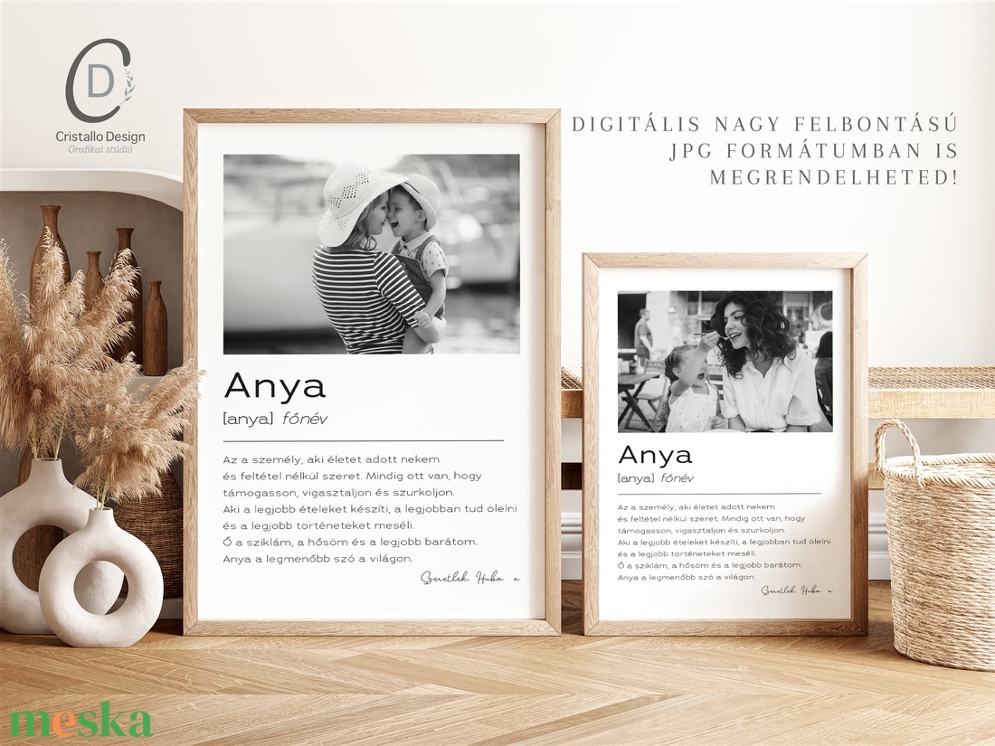 Legjobb anya definíciós poszter, az anya szó meghatározása, fényképes anyák napi ajándék - otthon & életmód - dekoráció - kép & falikép - poszter - Meska.hu