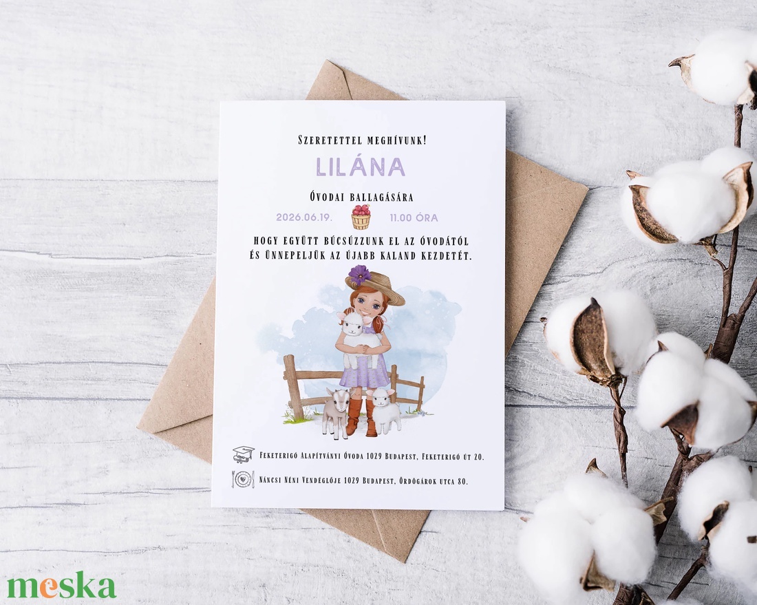 Ovis ballagási meghívó, farm állatos - otthon & életmód - papír, írószer - ajándékozás kellékei - meghívó - Meska.hu