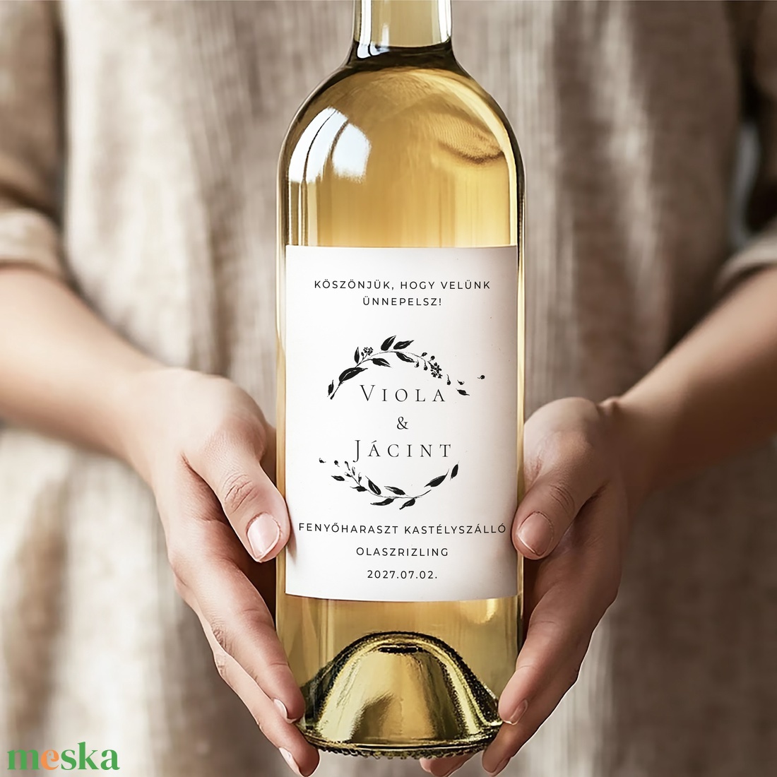 Boros, pálinkás palack címke, esküvői köszönő ajándék matrica, köszöntő ajándék, szülőköszöntő  - esküvő - emlék & ajándék - köszönőajándék - Meska.hu