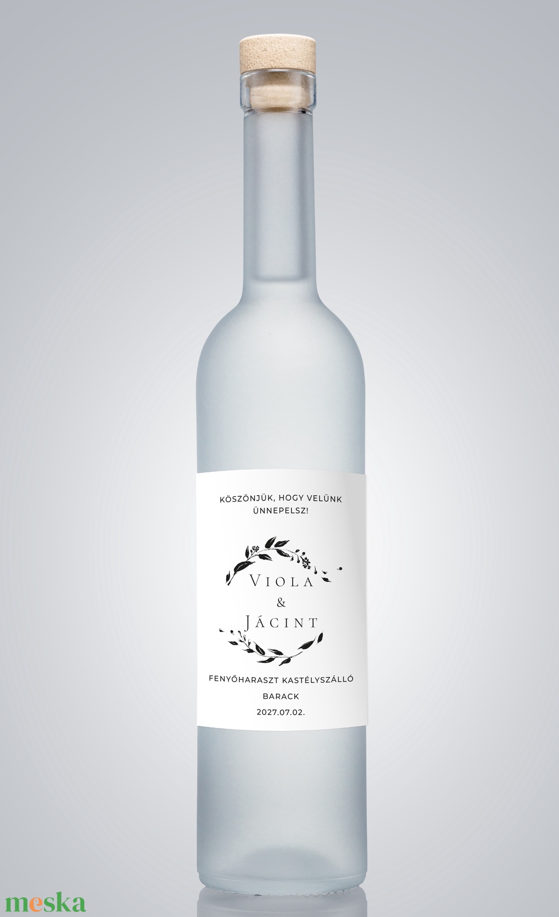 Boros, pálinkás palack címke, esküvői köszönő ajándék matrica, köszöntő ajándék, szülőköszöntő  - esküvő - emlék & ajándék - köszönőajándék - Meska.hu