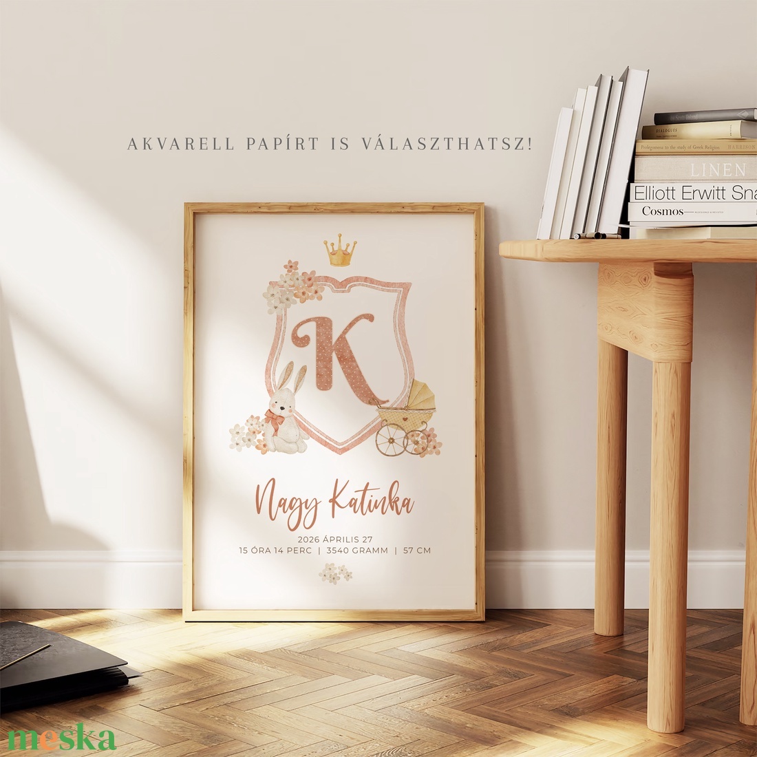 Megérkeztem baba poszter, megszülettem adatok, keresztelő ajándék - otthon & életmód - babaszoba, gyerekszoba - babaszoba kép - Meska.hu