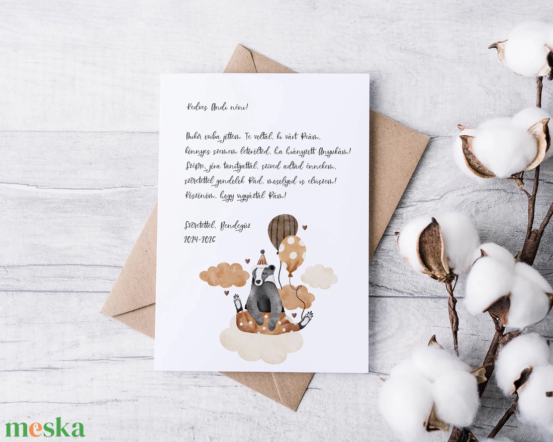 Köszönőajándék óvó néniknek, dadusoknak, ballagásra búcsúajándék, ajándékkísérő - otthon & életmód - papír, írószer - ajándékozás kellékei - ajándékkísérő - Meska.hu