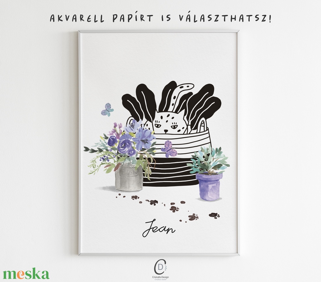 Vicces macska poszter, kép, cicás falikép - otthon & életmód - dekoráció - kép & falikép - poszter - Meska.hu