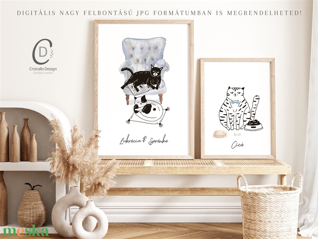 Vicces macska poszter, kép, cicás falikép - otthon & életmód - dekoráció - kép & falikép - poszter - Meska.hu