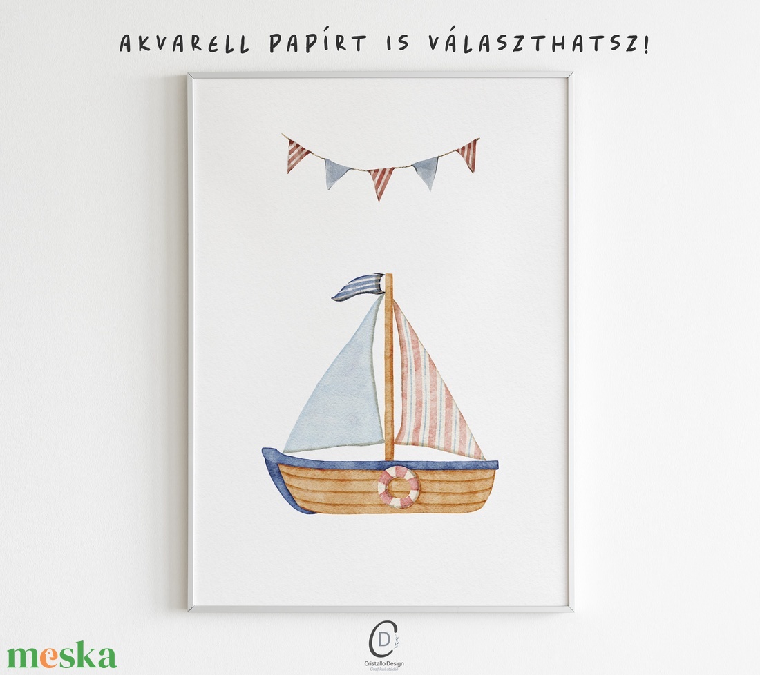 Babaszoba falikép, vitorlás falikép, névre szoló szett 3 db - otthon & életmód - babaszoba, gyerekszoba - babaszoba kép - Meska.hu
