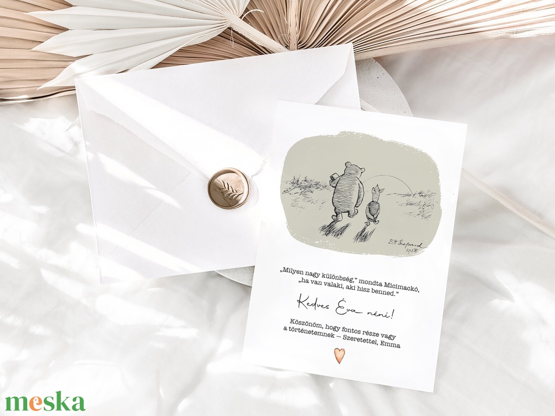 Micimackós, köszönőajándék, ballagásra ajándék képeslap, poszter - otthon & életmód - papír, írószer - ajándékozás kellékei - képeslap, üdvözlőlap - Meska.hu