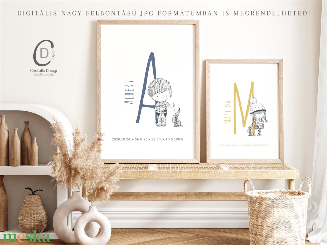 Betű falikép, monogramos babaszoba dekoráció, megérkeztem, keresztelő ajándék - otthon & életmód - dekoráció - fali és függő dekoráció - betű & név - Meska.hu
