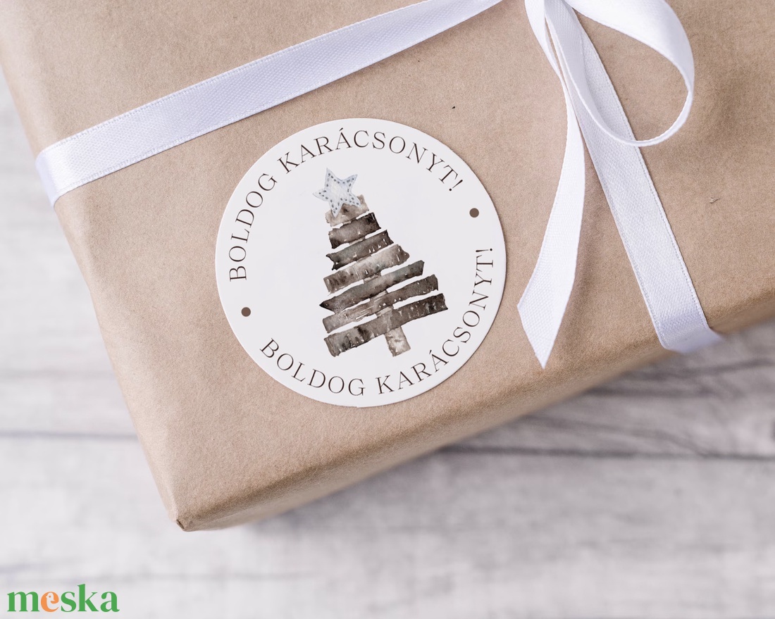 Rustic karácsonyi köszönőajándék matrica, gyertya körmatrica, borítékzáró matrica - otthon & életmód - papír, írószer - matrica, matrica csomag - Meska.hu