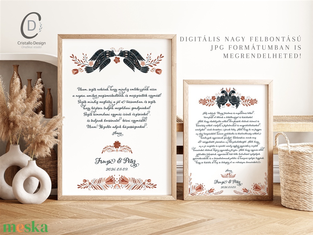 Házastársak imája poszter, esküvői ajándék, nászajándék - otthon & életmód - dekoráció - kép & falikép - poszter - Meska.hu
