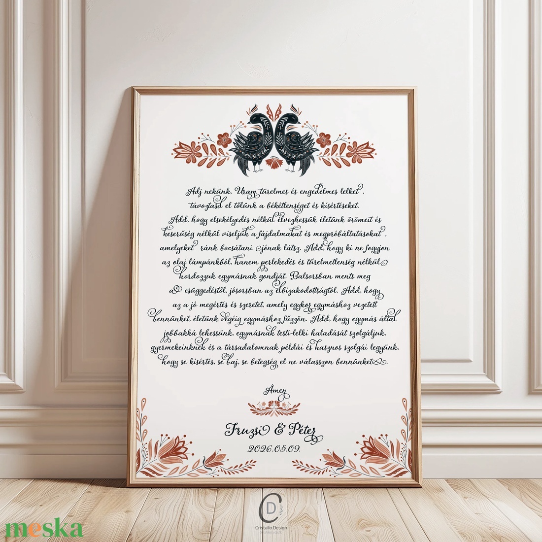 Házastársak imája poszter, esküvői ajándék, nászajándék - otthon & életmód - dekoráció - kép & falikép - poszter - Meska.hu