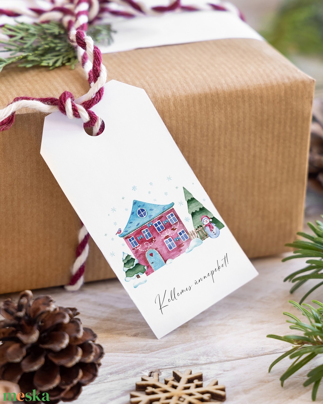 Karácsonyi ajándékkísérő kártya, Berry ajándékátadó címke szett 4 db - karácsony - karácsonyi ajándékozás - karácsonyi képeslap, üdvözlőlap, ajándékkísérő - Meska.hu