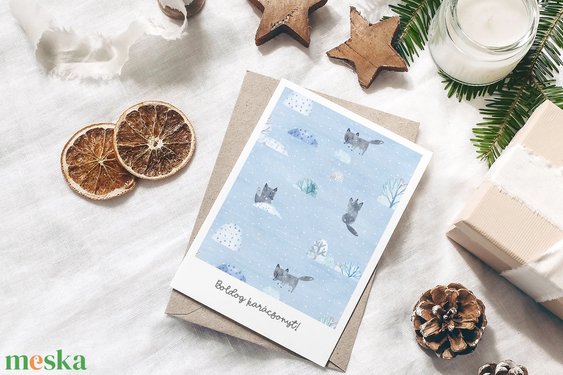 Wintertale karácsonyi képeslap, üdvözlőlap, ajándékkísérő szett 3 db - karácsony - karácsonyi ajándékozás - karácsonyi képeslap, üdvözlőlap, ajándékkísérő - Meska.hu