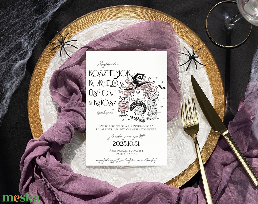 Halloween party meghívó, képeslap - otthon & életmód - dekoráció - halloween - halloweeni meghívó, képeslap, ajándékkísérő - Meska.hu