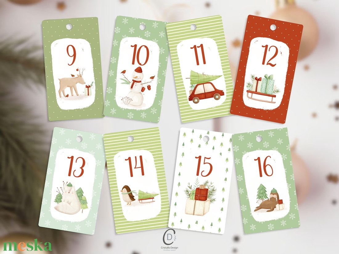 Adventi naptár, karácsonyi kalendárium, ajándékkísérő kártya csomag 24 db - karácsony - adventi díszek - adventi naptár - Meska.hu Adventi naptár, karácsonyi kalendárium, ajándékkísérő kártya csomag 24 db - karácsony - adventi díszek - adventi naptár - Meska.hu