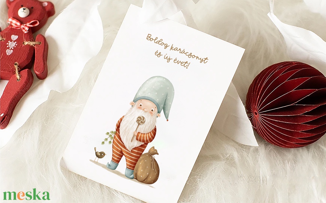Karácsonyi képeslap, mikulásos üdvözlőlap, ajándékkísérő szett 3 db - karácsony - karácsonyi ajándékozás - karácsonyi képeslap, üdvözlőlap, ajándékkísérő - Meska.hu