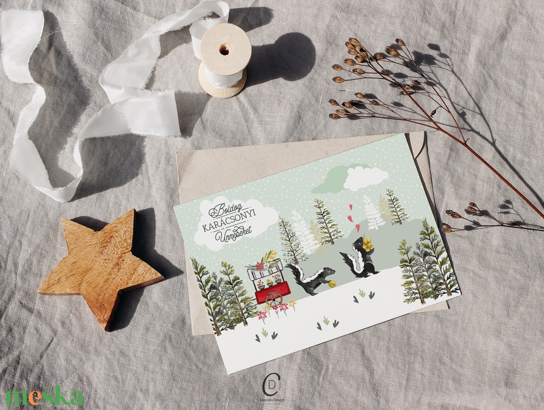 Karácsonyi képeslap, téli üdvözlőlap, ajándékkísérő szett 3 db - karácsony - karácsonyi ajándékozás - karácsonyi képeslap, üdvözlőlap, ajándékkísérő - Meska.hu